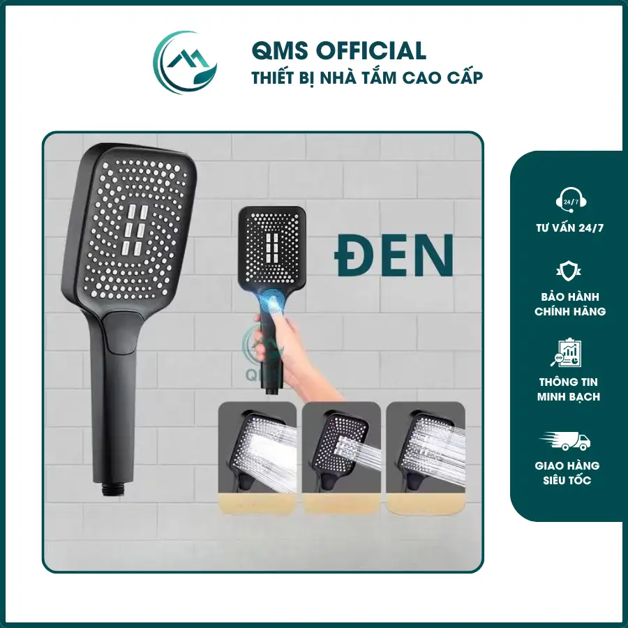 Bộ vòi sen, tay sen Chữ Nhật 3 chế độ. 7 Bộ vòi sen, tay sen Chữ Nhật 3 chế độ. - Ảnh 7