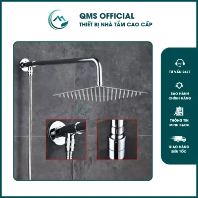 Bộ cần bát sen cây tắm QMS inox 304